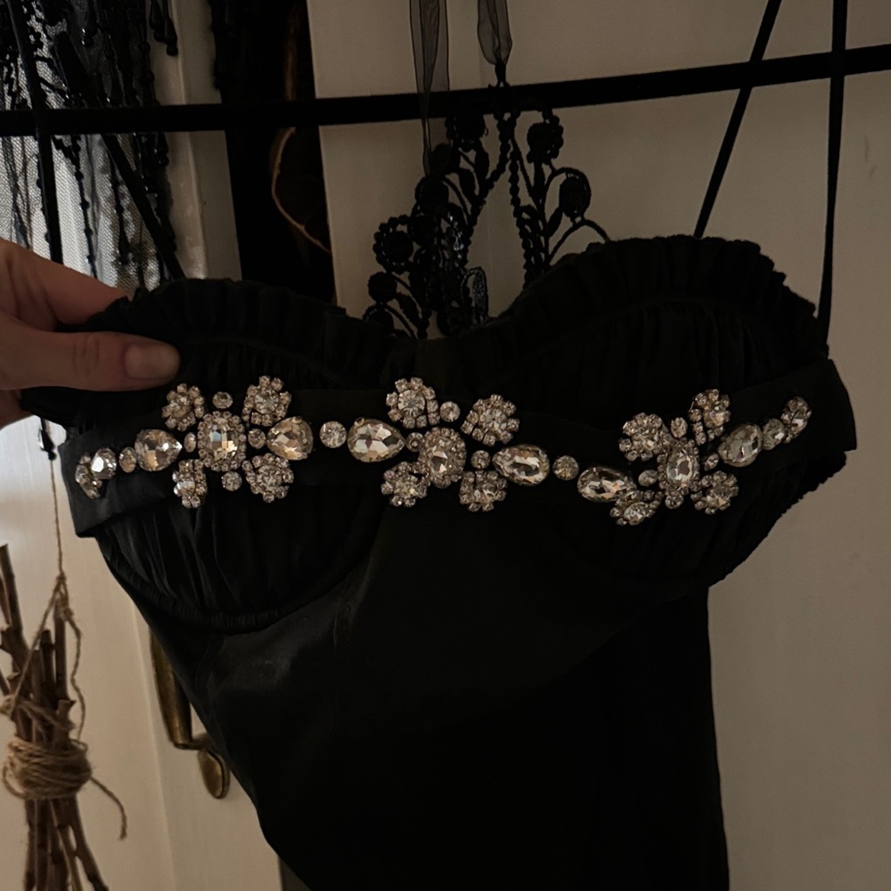Elegant Black Embellished Bodysuit - Picture 5 of 6